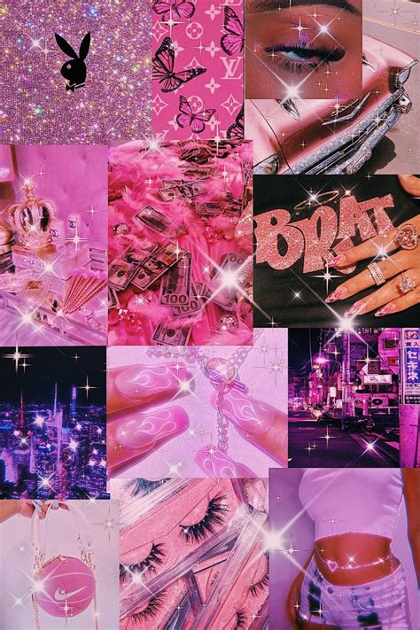 Baddie Aesthetic wallpaper | Pink glitter wallpaper, Pink wallpaper ...