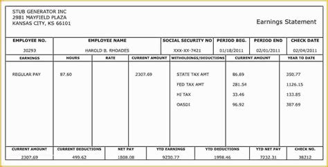 Free Paystub Maker Template Of 24 Pay Stub Templates Samples Examples ...