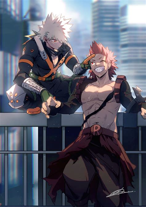 bakugou katsuki and kirishima eijirou (boku no hero academia) drawn by ...