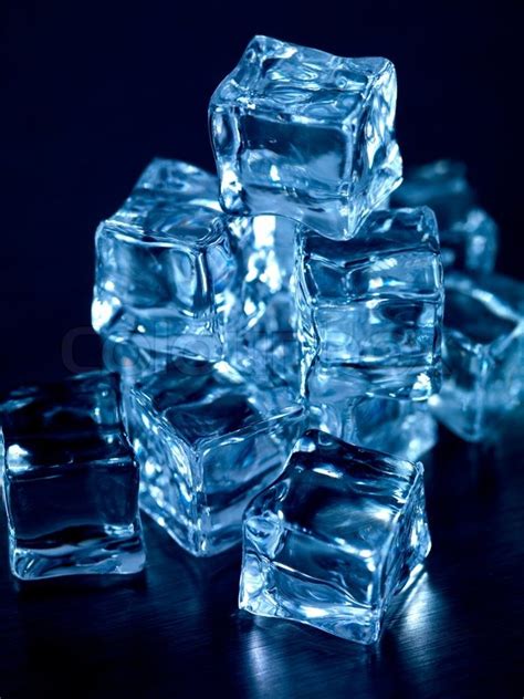 Frozen ice cubes isolated on a kitchen ... | Stock image | Colourbox