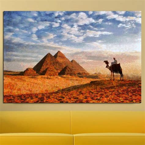 Pyramids of Giza Canvas, Large Art painting, Egypt Poster, Wall art ...