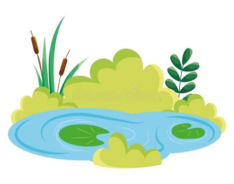 Wetland with Plants Illustration Stock Vector - Illustration of ...