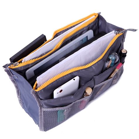 HDE Expandable 13 Pocket Handbag Insert Purse Organizer with Handles ...