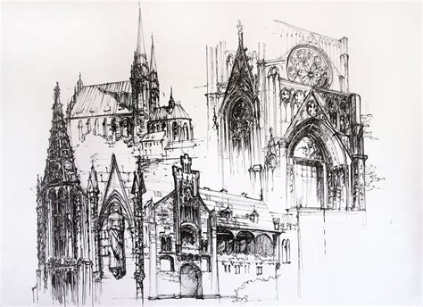 Gothic Church Drawing