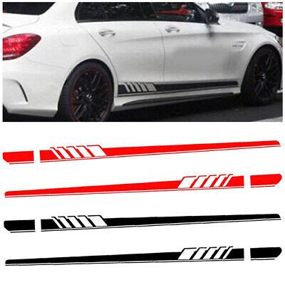 2Pcs Sports Racing Car Graphics Both Side Body Vinyl Long Stripe Decal ...