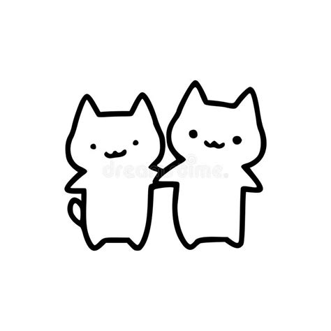 Line Drawing Two Cats Stock Illustrations – 265 Line Drawing Two Cats ...