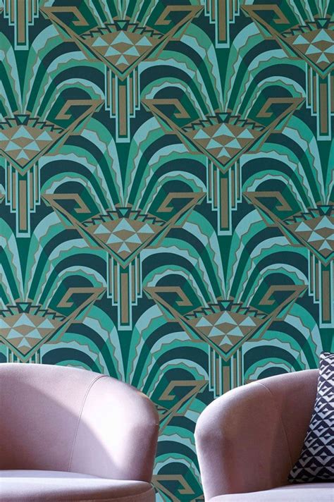 Wallpaper Tonda pine green | Intérieur art déco, Maison art déco ...