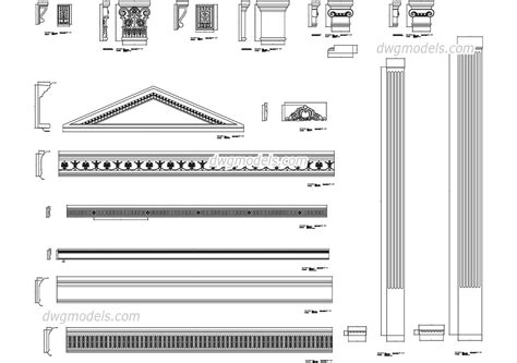 Architectural Elements DWG blocks, download CAD drawings