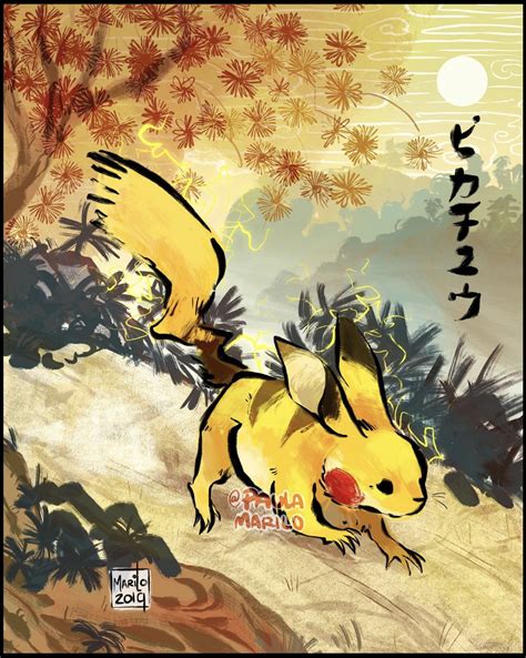 Pikachu - Japanese-Styled Print 5x7 in 2021 | Pikachu art, Pikachu ...