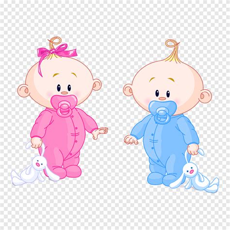 Cute Cartoon Baby Boy And Girl