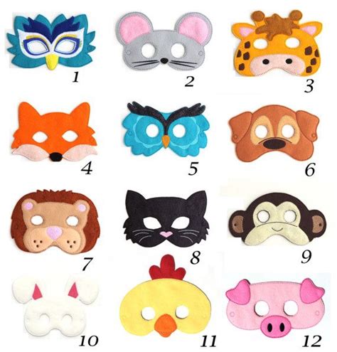 Pick Any Kids Mask, Kids Mask, Felt Mask, Kids Face Mask, Animal Mask ...