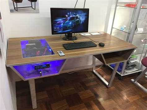 My PC desk I built! | Built in computer desk, Diy computer desk, Custom ...