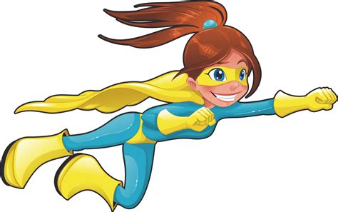 Download HD Flying Superhero Png - Girl Super Hero Cartoon Transparent ...