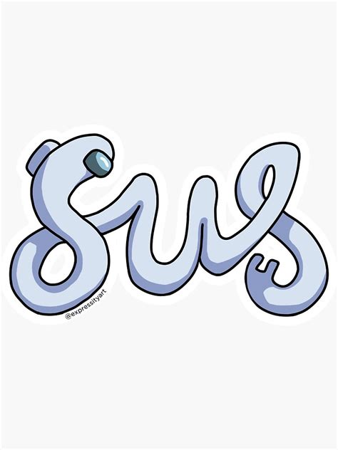 "Among Us White SUS shape Sticker" Sticker by ExpressityART | Redbubble