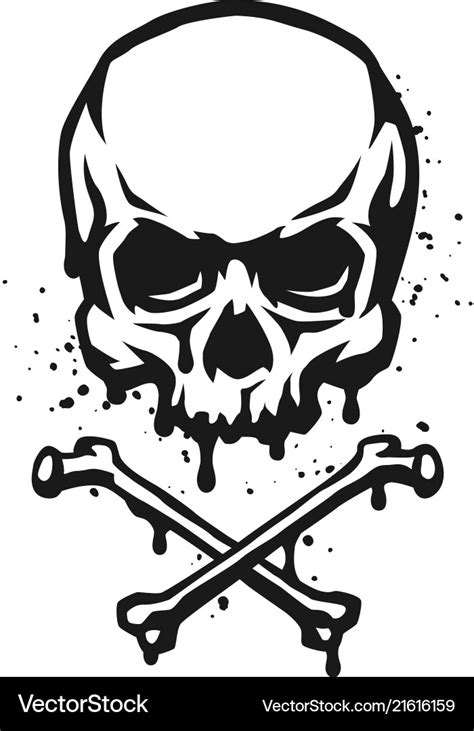 Skull and crossbones in grunge style Royalty Free Vector