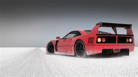 White Ferrari F40 Wallpaper