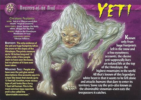 Yeti | Mythological creatures, Weird creatures, Monster book of monsters