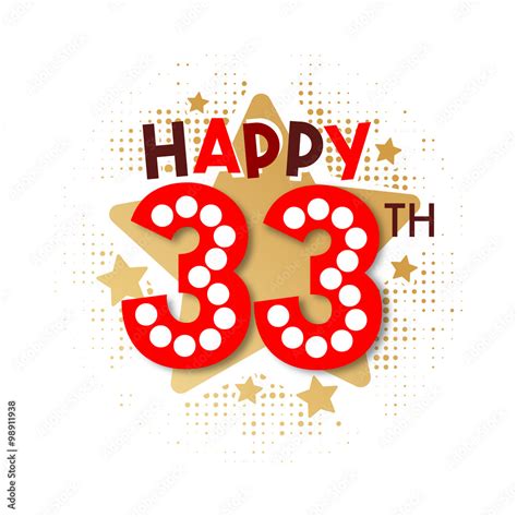 Happy 33th Birthday Stock Vector | Adobe Stock