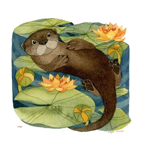 The River Otter - Etsy | Otter illustration, River otter, Otters