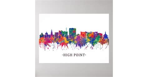 High Point North Carolina Skyline Poster | Zazzle