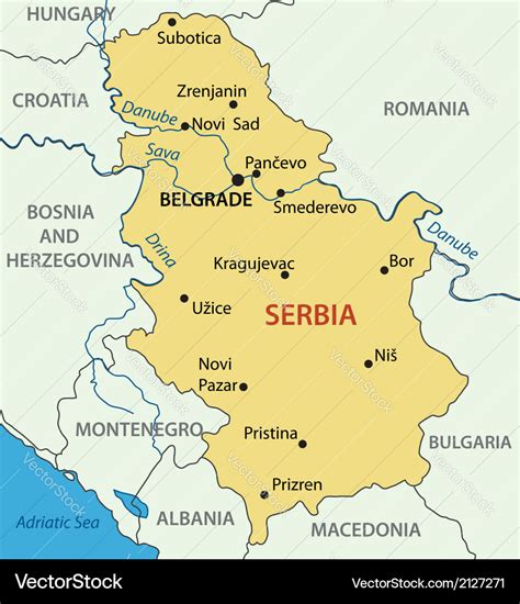 Republic of serbia - map Royalty Free Vector Image