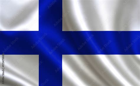 Finnish flag. Finland flag. Flag of Finland. Finland flag illustration ...