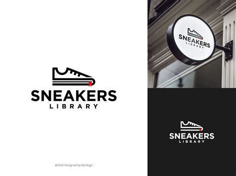 sneakers library logo concept by RYNDSGN on Dribbble