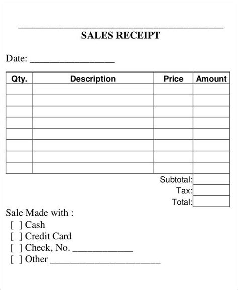 FREE 11+ Blank Receipt Templates in MS Word | PDF