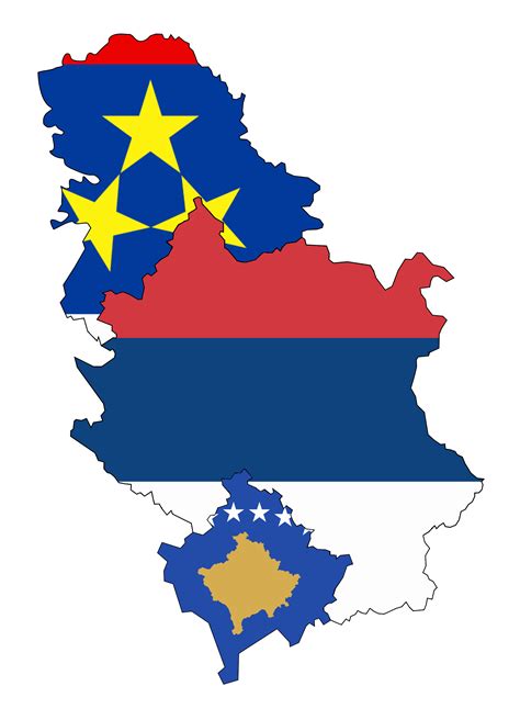 Flag map of Vojvodina, (Civil Ensign of) Serbia, and Kosovo : vexillology