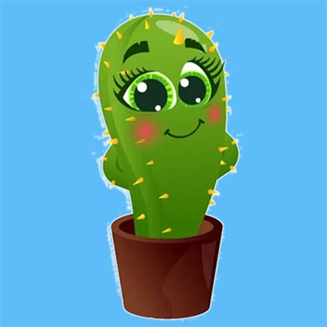 Cactus stickers - Funny emoji by Sergei Fomichev