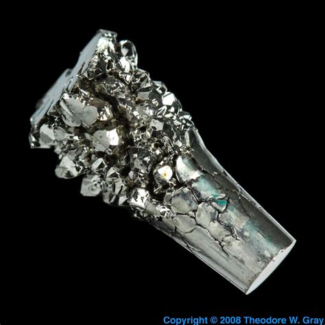 Niobium crystal bar, a sample of the element Niobium in the Periodic Table