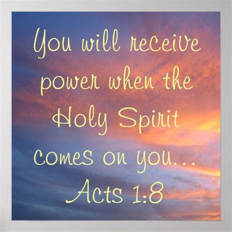 Holy Spirit bible verse Acts 1:8 Poster | Zazzle