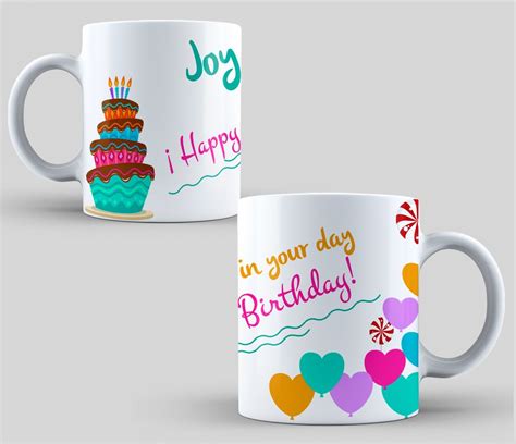 DESIGN FOR SUBLIMATION OF MUGS HAPPY BIRTHDAY