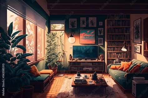 Lofi living room, beautiful chill, atmospheric wallpaper. background ...