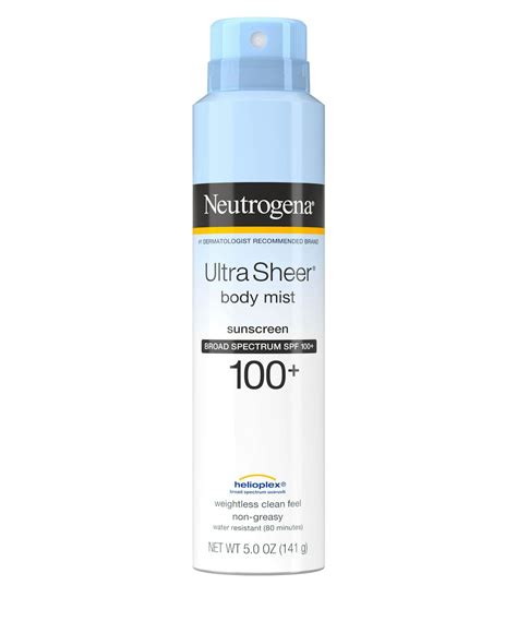 Ultra Sheer® Non-Comedogenic Body Sunscreen Mist SPF 100 | NEUTROGENA®