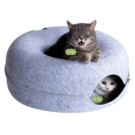 CATTASAURUS Peekaboo Cat Cave light Gray, Cat Donut, Cat Tunnel Bed ...