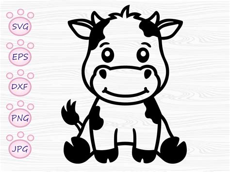 Baby Cow Svg - Etsy