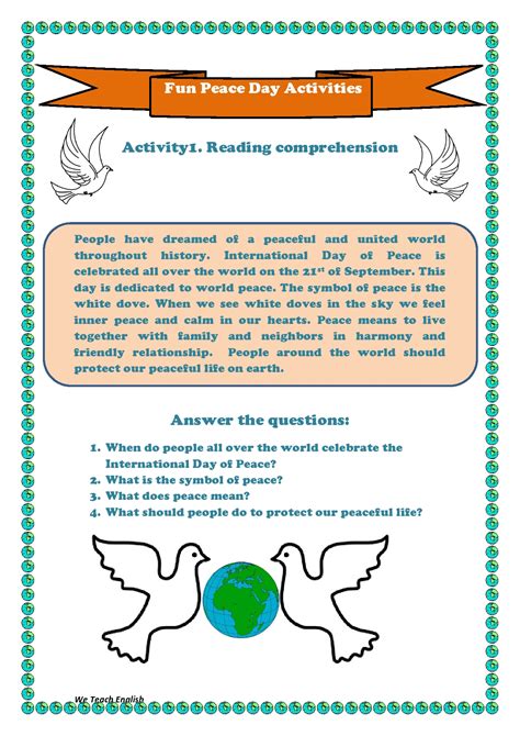 We teach English: INTERNATIONAL DAY OF PEACE