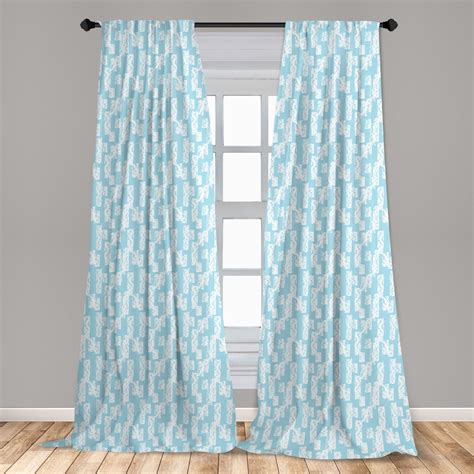 Pale Blue Curtains 2 Panels Set, Wall with Brushstrokes Modern Art ...