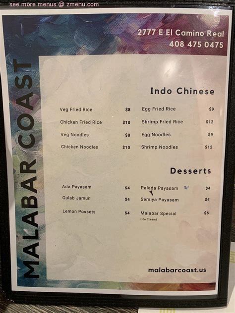 Online Menu of Malabar Coast Restaurant, Santa Clara, California, 95051 ...