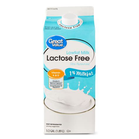 Buy Great Value Lactose Free Lowfat Milk, Half Gallon Online at Lowest ...