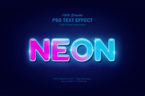 Neon Light Photoshop Text Effect Grafica di goldani412 · Creative Fabrica