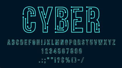 Premium Vector | Futuristic cyber tech neon font or alphabet