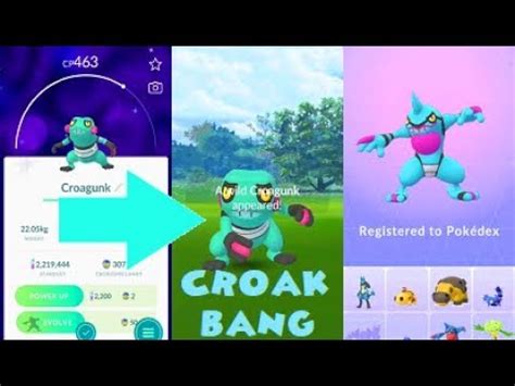 Pokemon Go Shiny Croagunk Catch & Toxicroak Evolution - YouTube