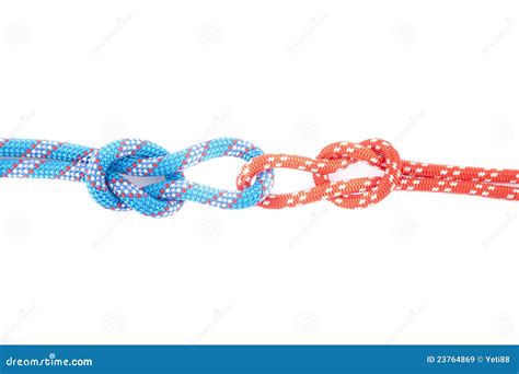 Red and Blue Rope Knots with Loops Stock Image - Image of help, knot ...