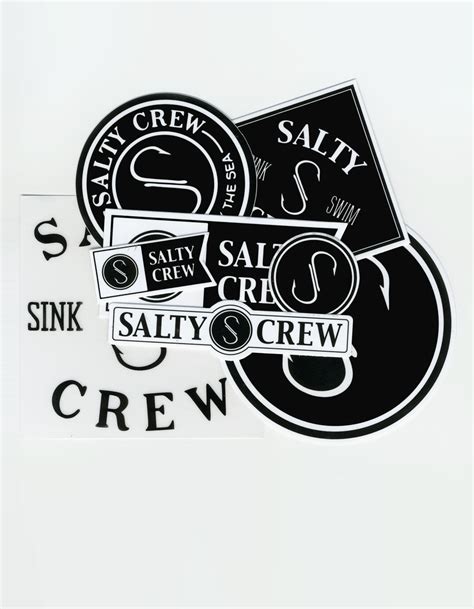 SALTY CREW Logo Sticker Pack - BLACK/WHITE | Tillys