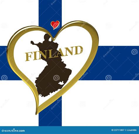 Map of Finland with flag stock illustration. Illustration of planet ...