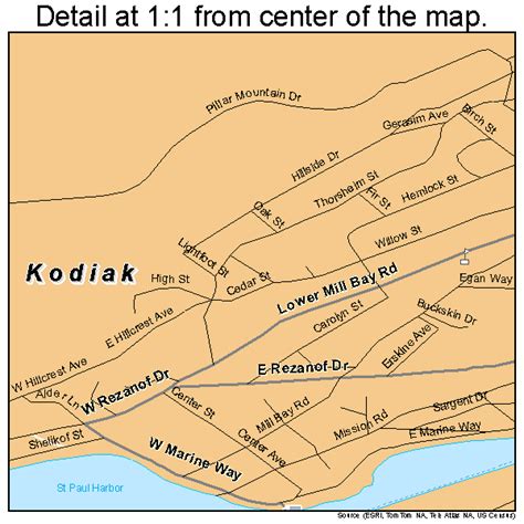 Kodiak Alaska Street Map 0240950