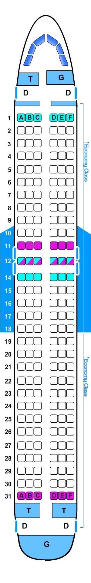 Delta Airbus A320 Seating Chart