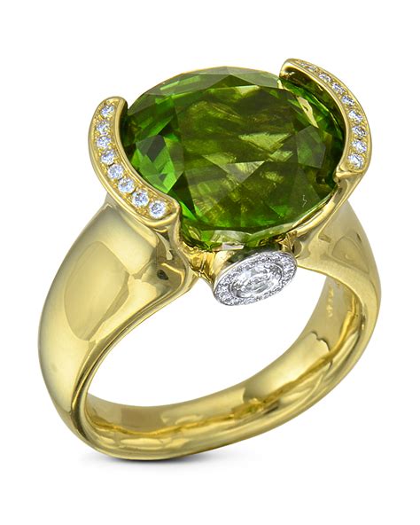 Burma Peridot and diamond ring - Turgeon Raine